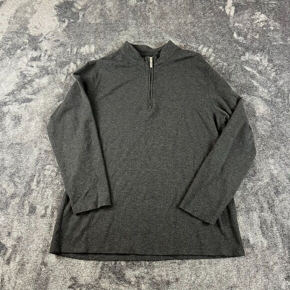 Mizzen + Main 1/4 Zip Pullover Mock Neck Dark Gray Long Sleeve Men's XL - Picture 1 of 8